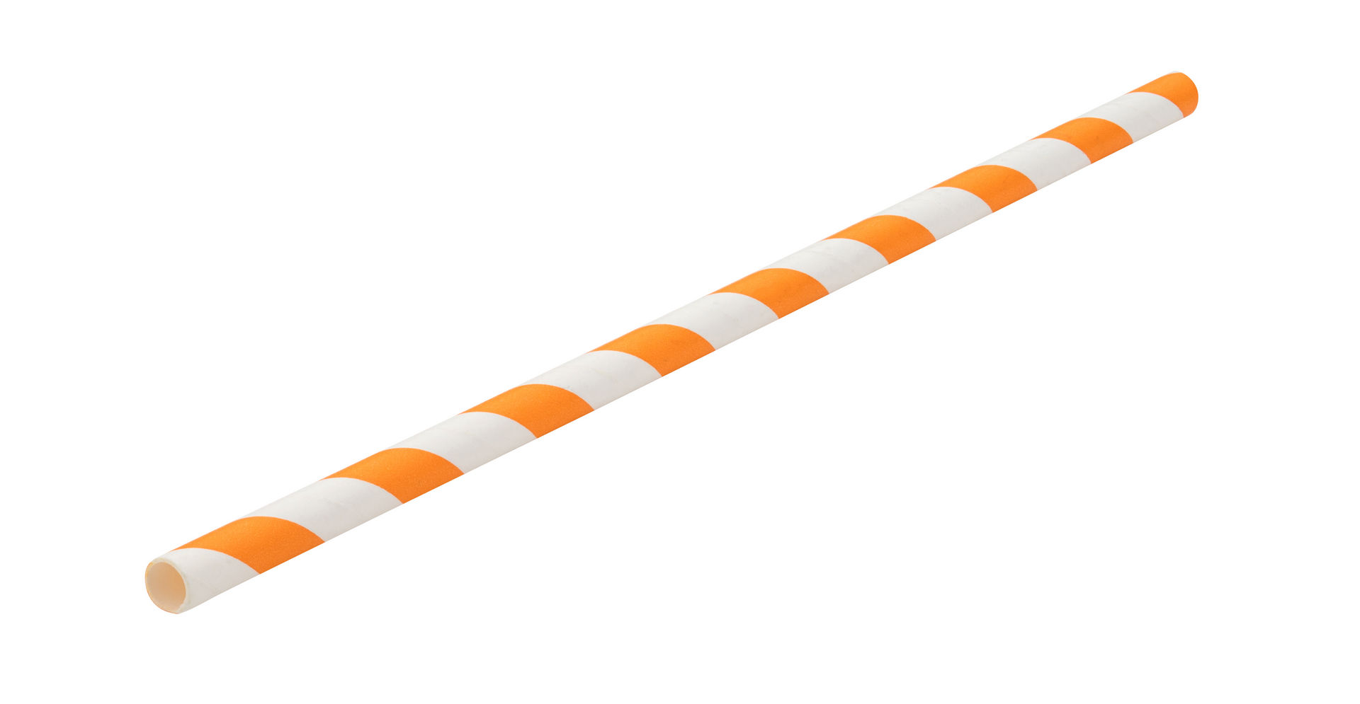 Paper Orange/White Stripe Straw 8